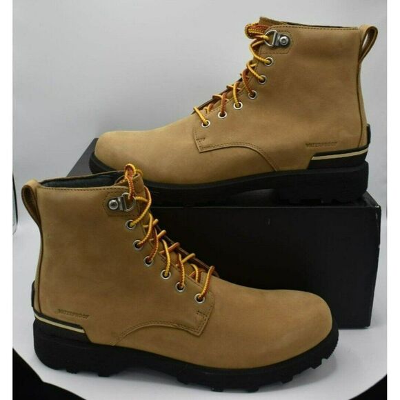 Sorel Mens Size 10.5 Caribou Six Waterproof Leather Tan Buff Rain Winter Boots - Picture 6 of 12